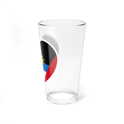 Heart Flag of Antigua and Barbuda - Pint Glass 16oz-Go Mug Yourself