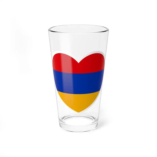 Heart Flag of Armenia - Pint Glass 16oz 16oz - Go Mug Yourself