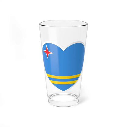 Heart Flag of Aruba - Pint Glass 16oz-16oz-Go Mug Yourself