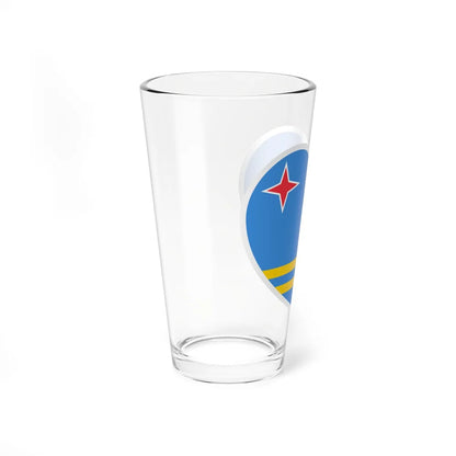 Heart Flag of Aruba - Pint Glass 16oz-Go Mug Yourself