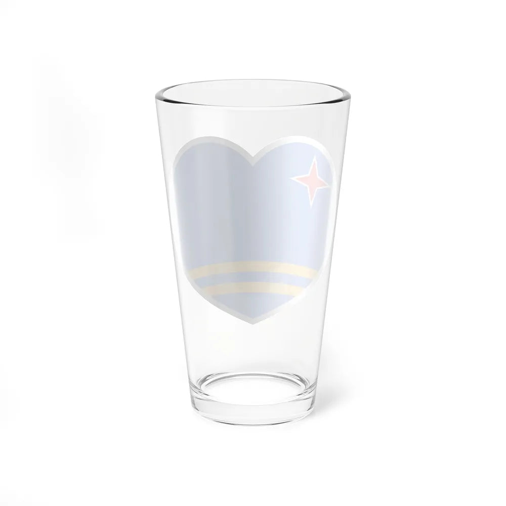 Heart Flag of Aruba - Pint Glass 16oz-Go Mug Yourself