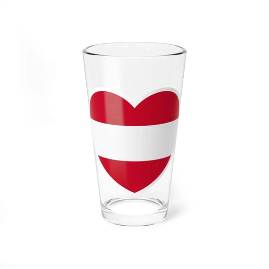 Heart Flag of Austria - Pint Glass 16oz 16oz - Go Mug Yourself