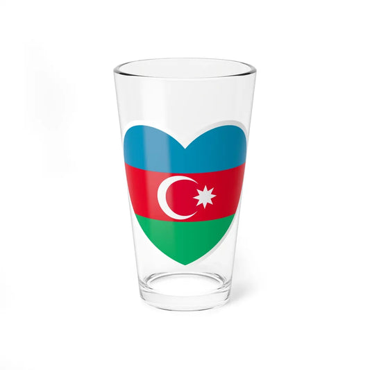 Heart Flag of Azerbaijan 1991-2013 - Pint Glass 16oz-16oz-Go Mug Yourself