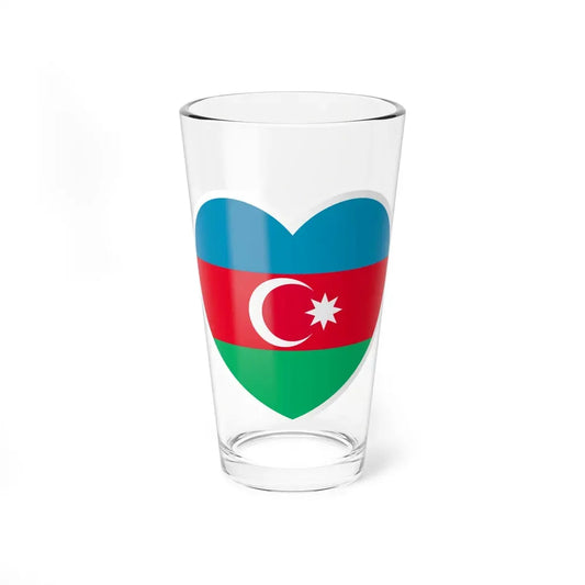 Heart Flag of Azerbaijan 1991-2013 - Pint Glass 16oz 16oz - Go Mug Yourself