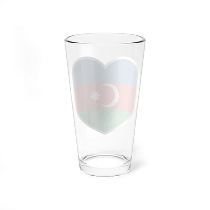 Heart Flag of Azerbaijan 1991-2013 - Pint Glass 16oz-Go Mug Yourself