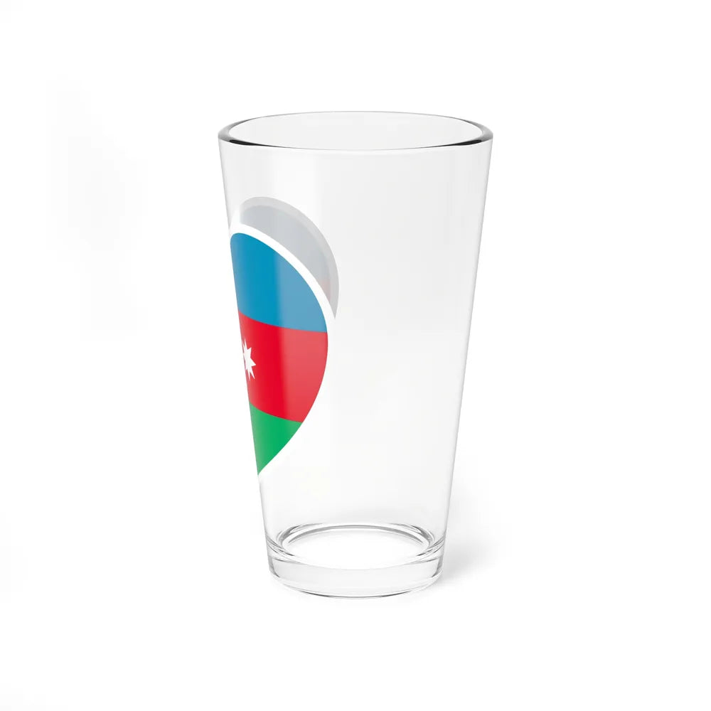 Heart Flag of Azerbaijan 1991-2013 - Pint Glass 16oz-Go Mug Yourself