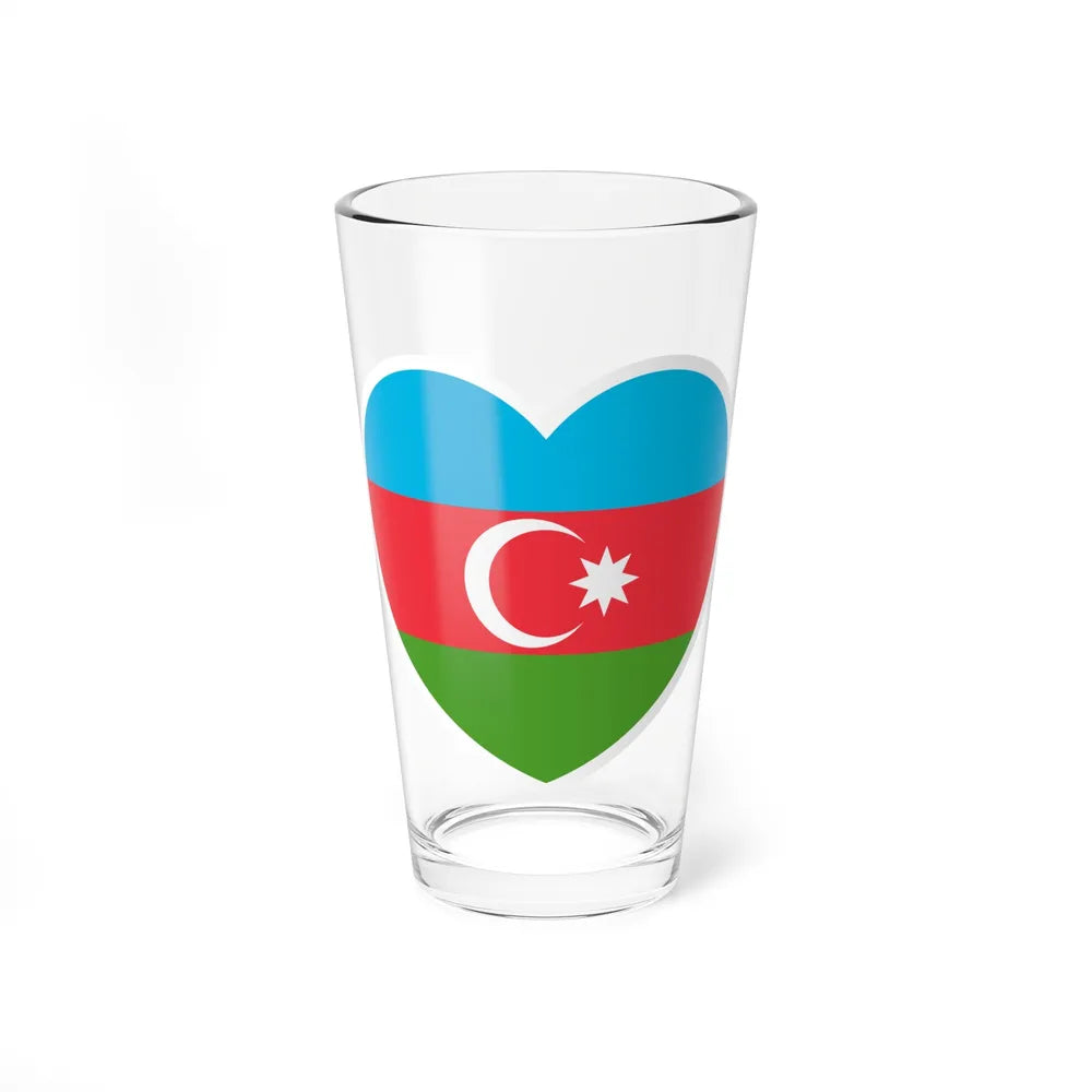 Heart Flag of Azerbaijan - Pint Glass 16oz-16oz-Go Mug Yourself