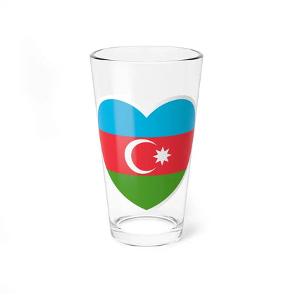 Heart Flag of Azerbaijan - Pint Glass 16oz 16oz - Go Mug Yourself