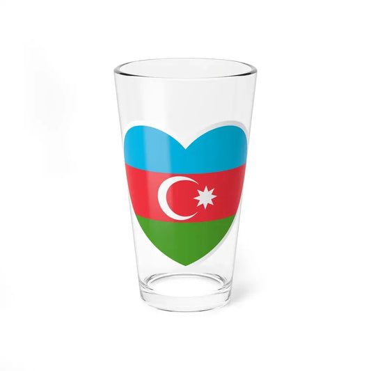 Heart Flag of Azerbaijan - Pint Glass 16oz 16oz - Go Mug Yourself