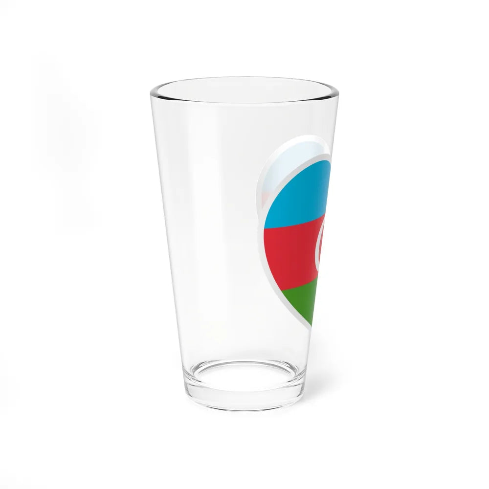 Heart Flag of Azerbaijan - Pint Glass 16oz-Go Mug Yourself