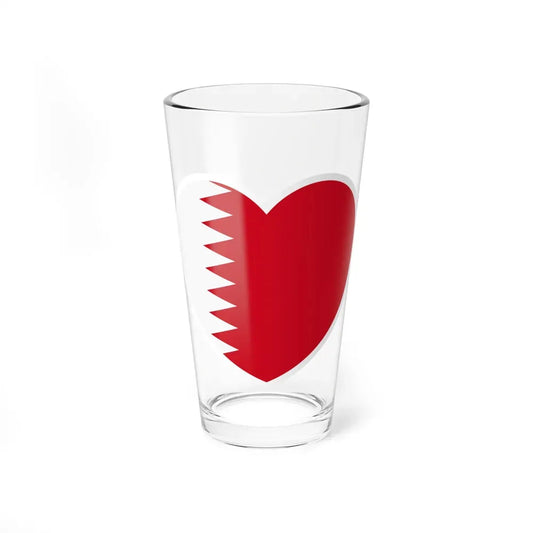 Heart Flag of Bahrain 1972-2002 - Pint Glass 16oz 16oz - Go Mug Yourself