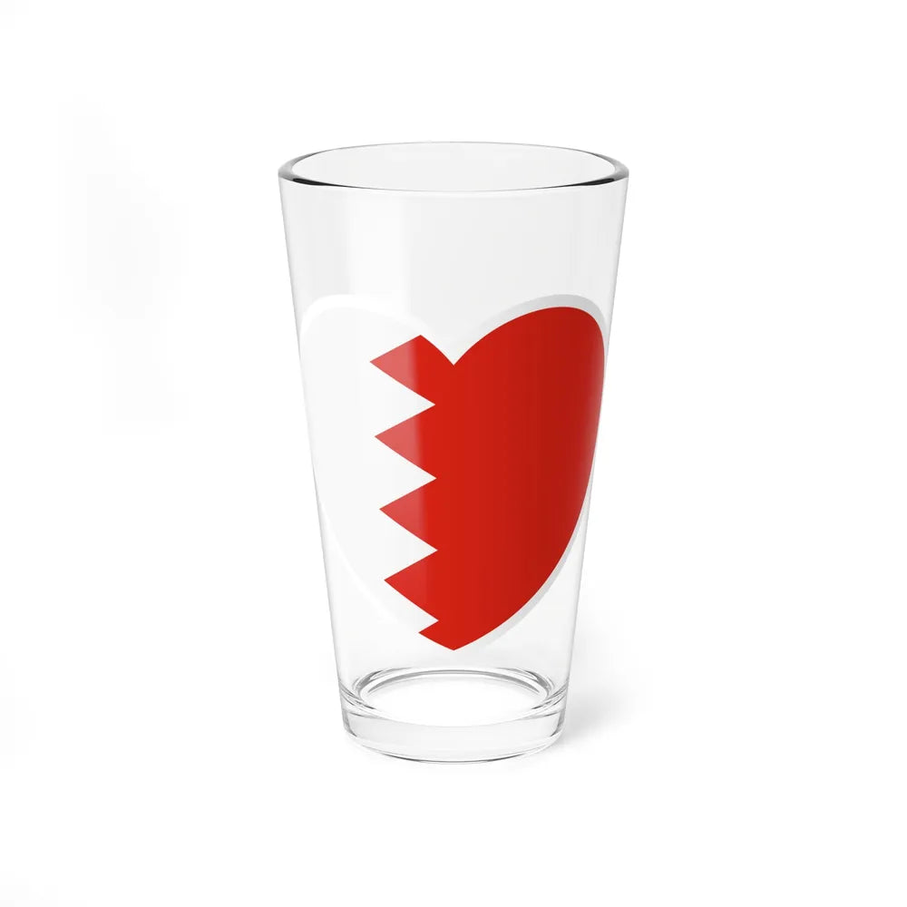 Heart Flag of Bahrain - Pint Glass 16oz-16oz-Go Mug Yourself