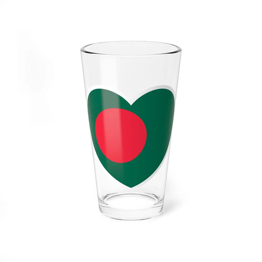 Heart Flag of Bangladesh - Pint Glass 16oz-16oz-Go Mug Yourself