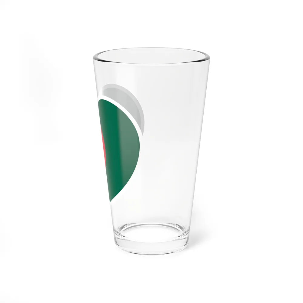 Heart Flag of Bangladesh - Pint Glass 16oz-Go Mug Yourself