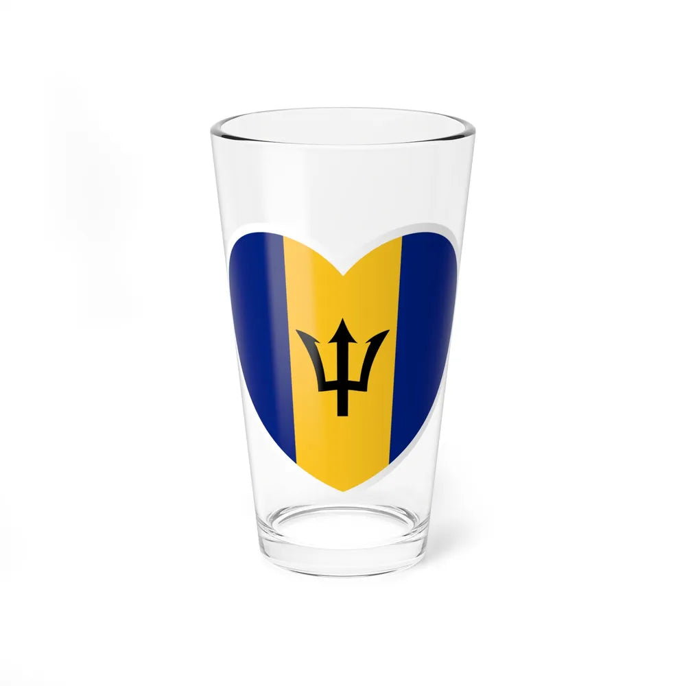 Heart Flag of Barbados - Pint Glass 16oz-16oz-Go Mug Yourself