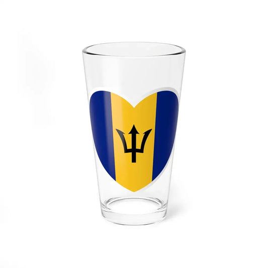 Heart Flag of Barbados - Pint Glass 16oz 16oz - Go Mug Yourself