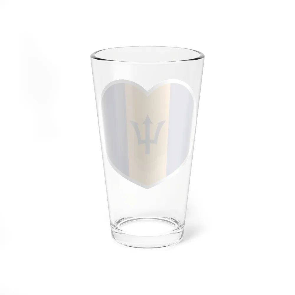 Heart Flag of Barbados - Pint Glass 16oz-Go Mug Yourself