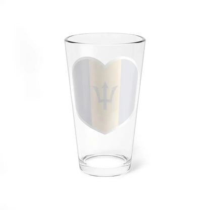 Heart Flag of Barbados - Pint Glass 16oz - Go Mug Yourself