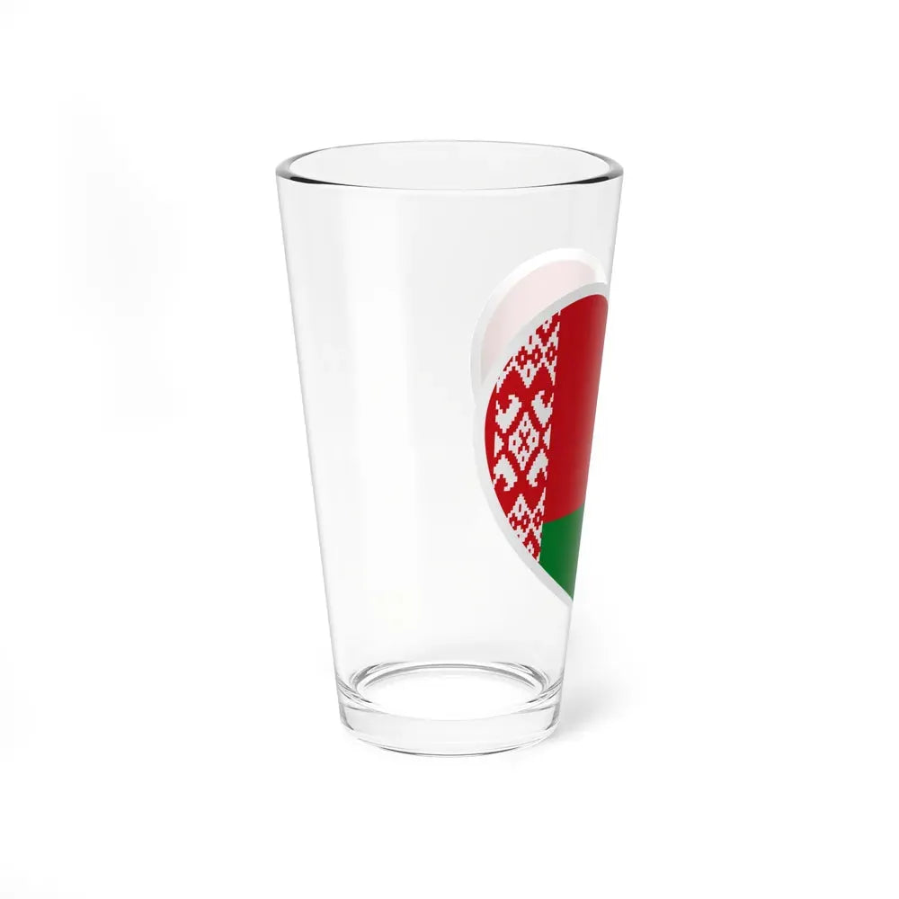 Heart Flag of Belarus - Pint Glass 16oz - Go Mug Yourself