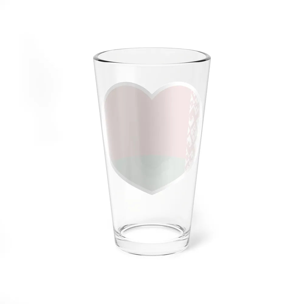 Heart Flag of Belarus - Pint Glass 16oz-Go Mug Yourself