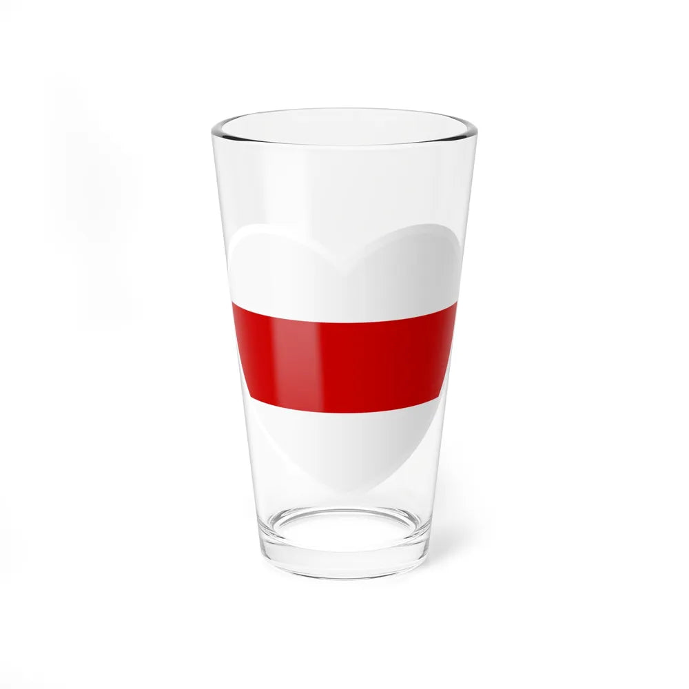 Heart Flag of Belarus White-red-white - Pint Glass 16oz-16oz-Go Mug Yourself