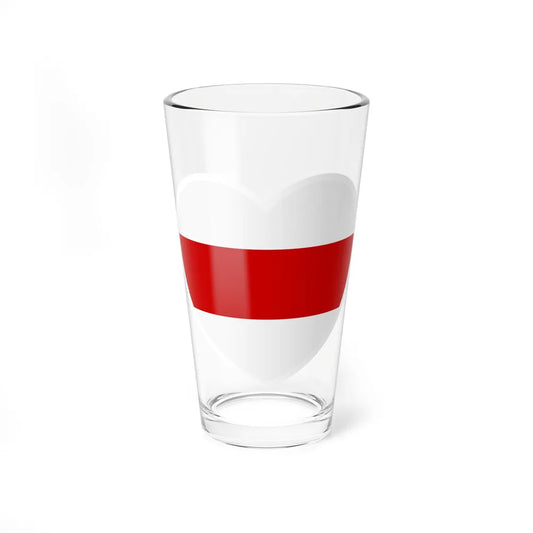 Heart Flag of Belarus White-red-white - Pint Glass 16oz-16oz-Go Mug Yourself