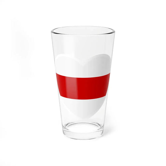 Heart Flag of Belarus White-red-white - Pint Glass 16oz 16oz - Go Mug Yourself