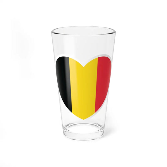 Heart Flag of Belgium - Pint Glass 16oz-16oz-Go Mug Yourself