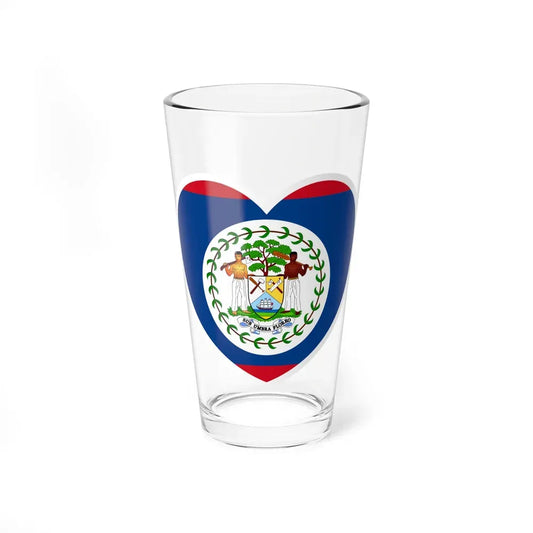 Heart Flag of Belize 1981-2019 - Pint Glass 16oz 16oz - Go Mug Yourself