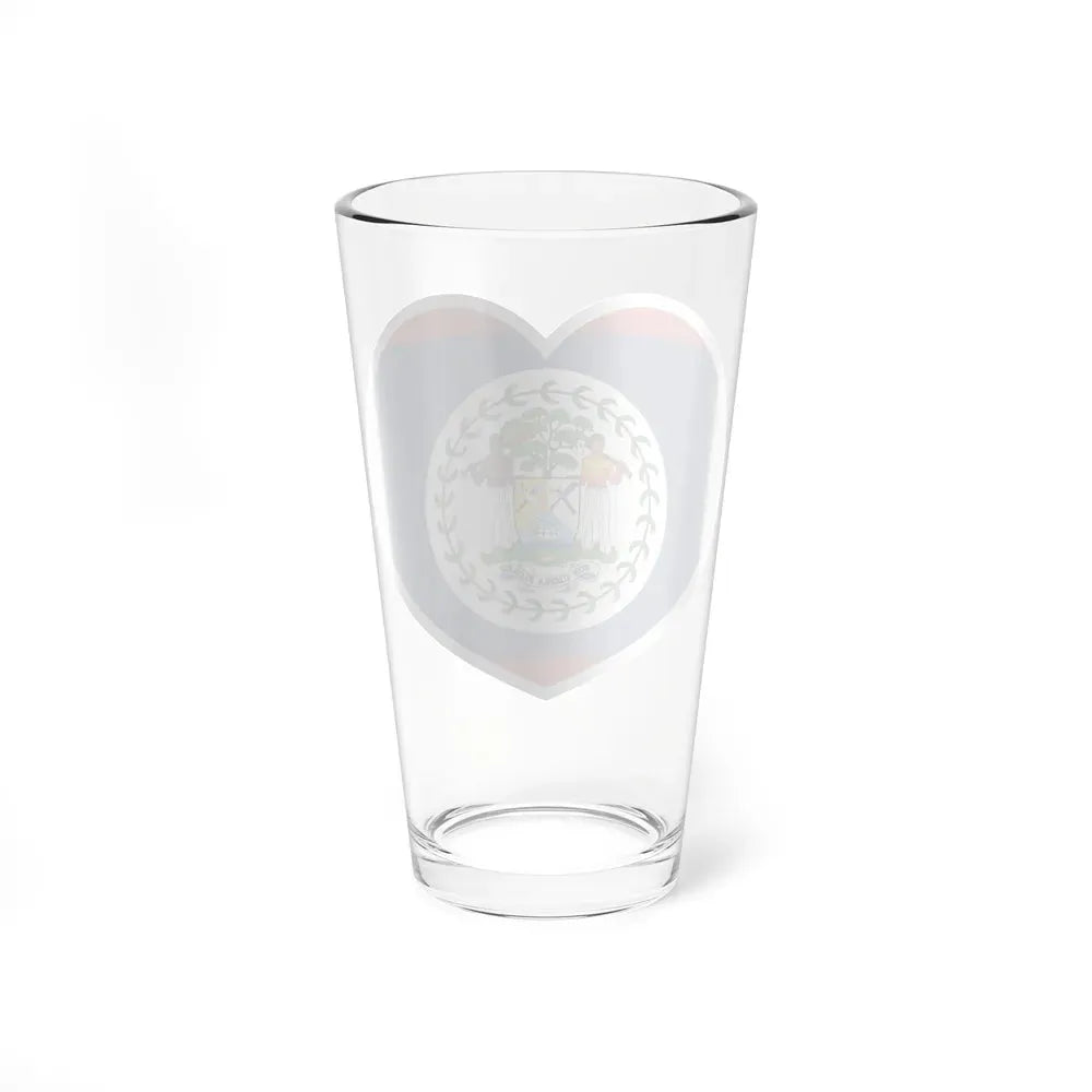 Heart Flag of Belize 1981-2019 - Pint Glass 16oz - Go Mug Yourself