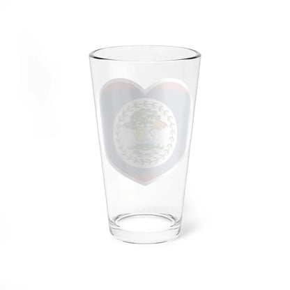 Heart Flag of Belize 1981-2019 - Pint Glass 16oz - Go Mug Yourself