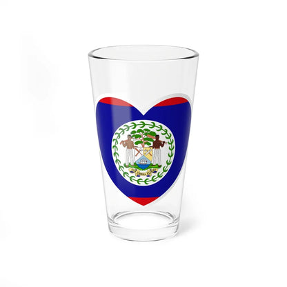 Heart Flag of Belize - Pint Glass 16oz-16oz-Go Mug Yourself