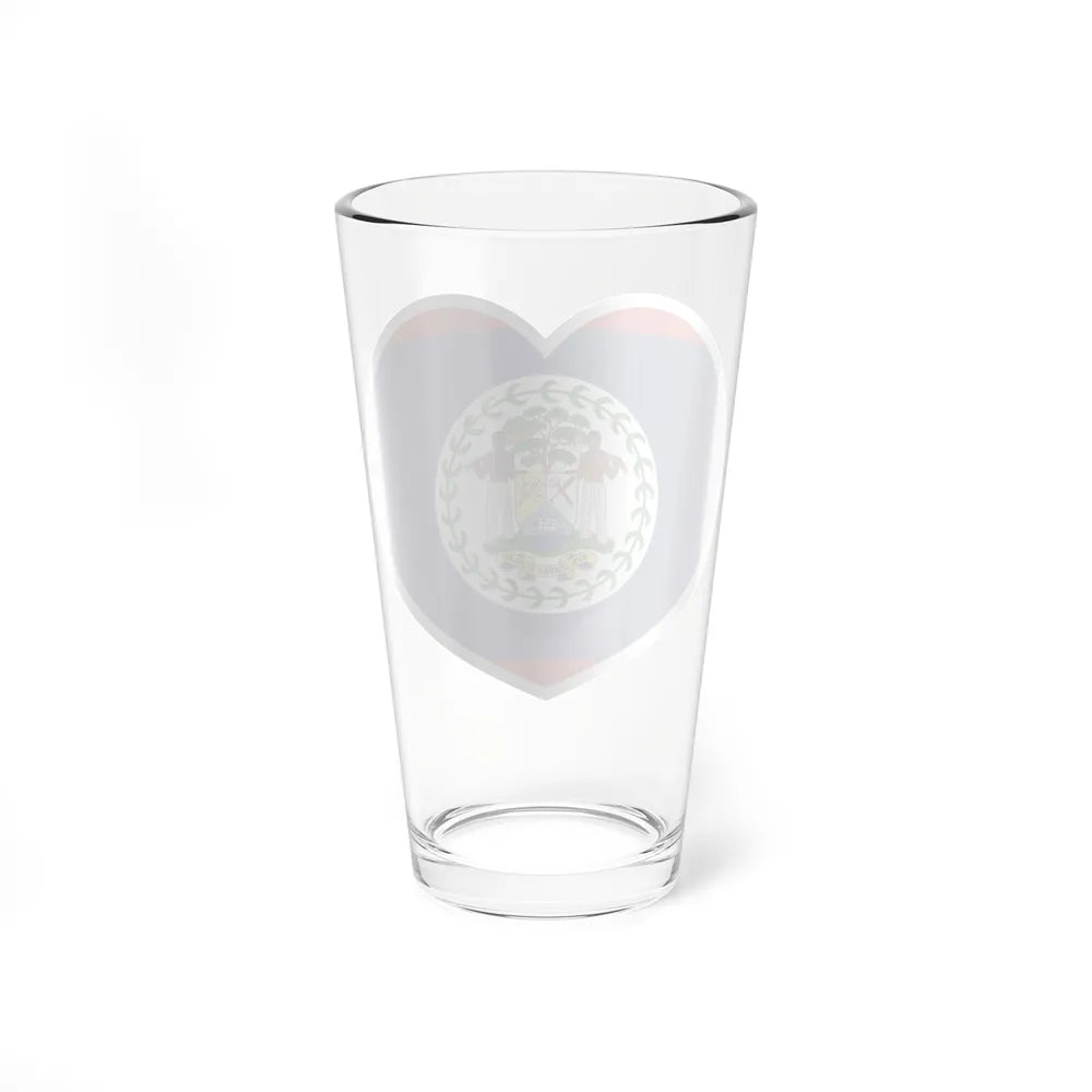 Heart Flag of Belize - Pint Glass 16oz-Go Mug Yourself