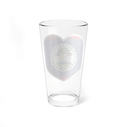 Heart Flag of Belize - Pint Glass 16oz-Go Mug Yourself