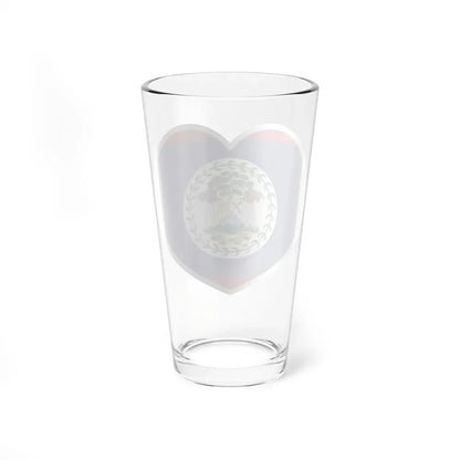 Heart Flag of Belize - Pint Glass 16oz - Go Mug Yourself
