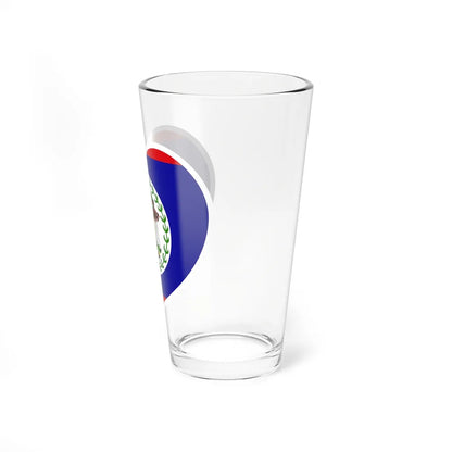 Heart Flag of Belize - Pint Glass 16oz-Go Mug Yourself