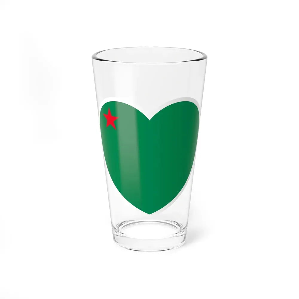 Heart Flag of Benin 1975-1990 - Pint Glass 16oz 16oz - Go Mug Yourself