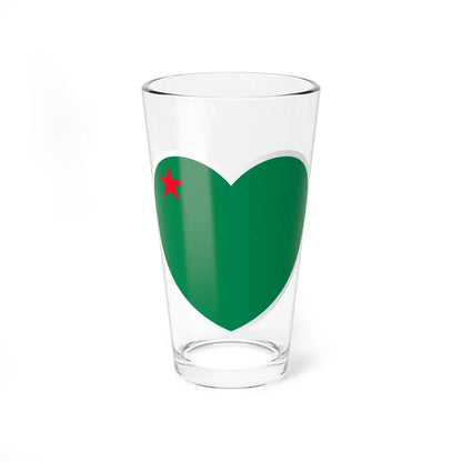 Heart Flag of Benin 1975-1990 - Pint Glass 16oz 16oz - Go Mug Yourself