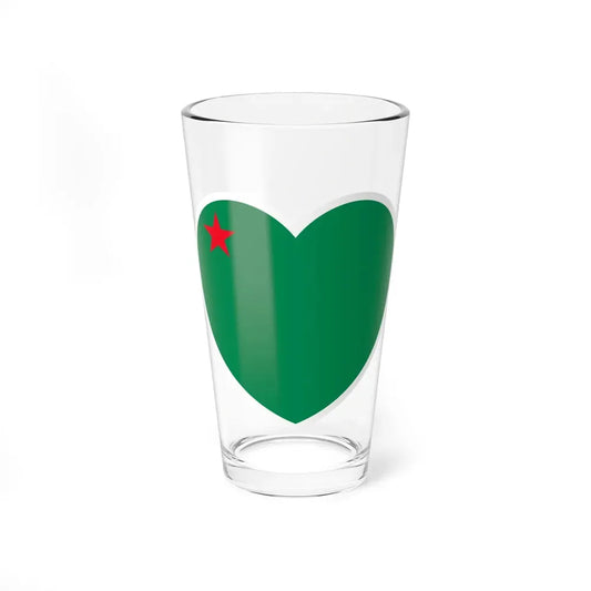 Heart Flag of Benin 1975-1990 - Pint Glass 16oz 16oz - Go Mug Yourself