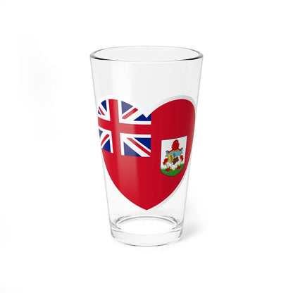 Heart Flag of Bermuda 1910-1999 - Pint Glass 16oz-16oz-Go Mug Yourself