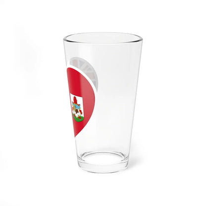 Heart Flag of Bermuda 1910-1999 - Pint Glass 16oz-Go Mug Yourself