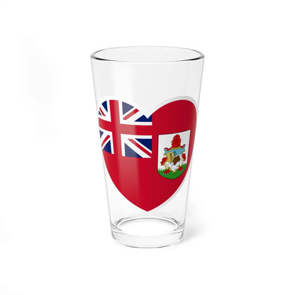 Heart Flag of Bermuda - Pint Glass 16oz-16oz-Go Mug Yourself