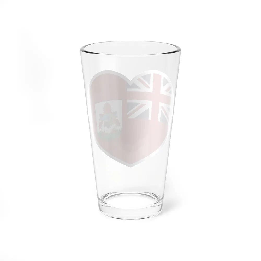 Heart Flag of Bermuda - Pint Glass 16oz-Go Mug Yourself