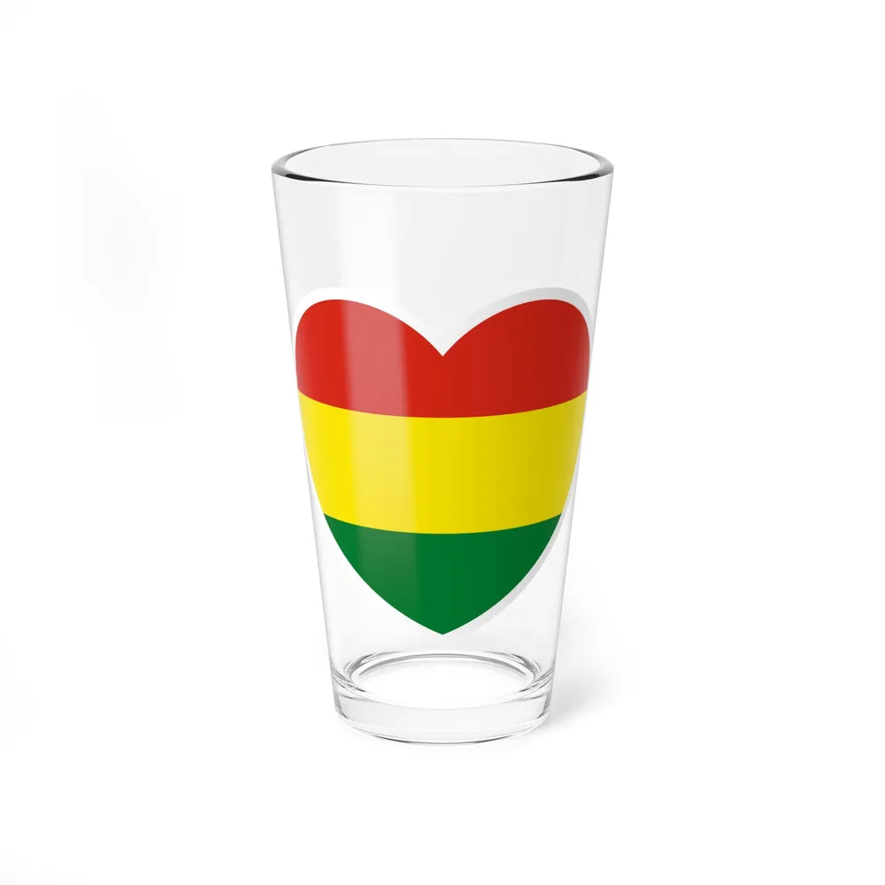 Heart Flag of Bolivia - Pint Glass 16oz-16oz-Go Mug Yourself