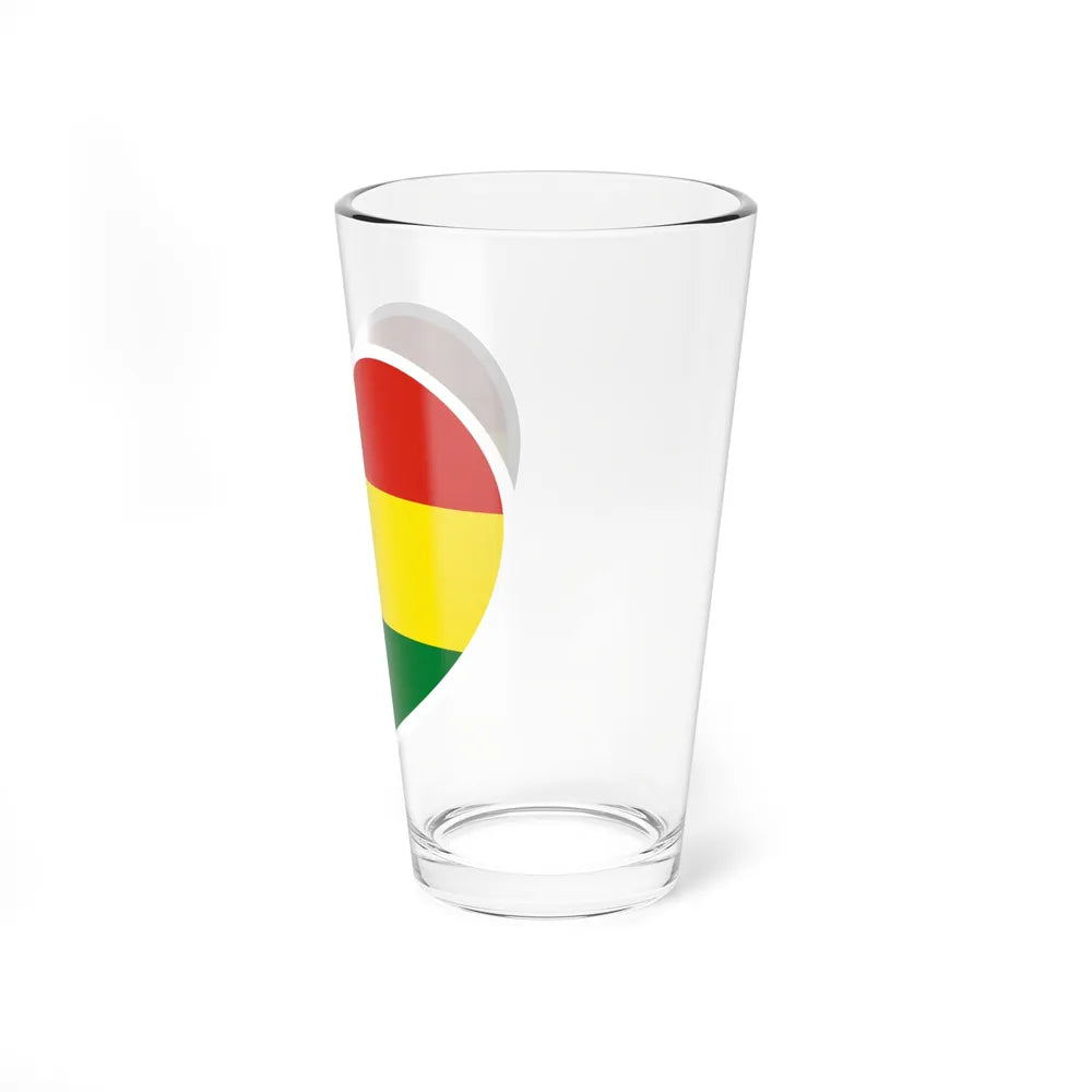 Heart Flag of Bolivia - Pint Glass 16oz-Go Mug Yourself