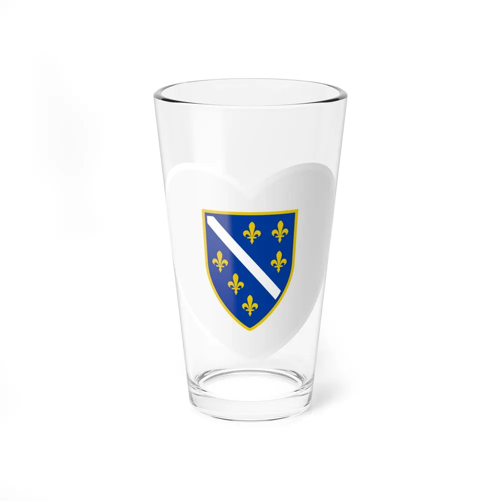 Heart Flag of Bosnia and Herzegovina 1992-1998 - Pint Glass 16oz-16oz-Go Mug Yourself