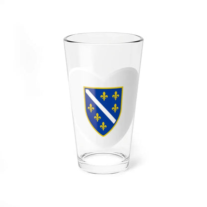 Heart Flag of Bosnia and Herzegovina 1992-1998 - Pint Glass 16oz 16oz - Go Mug Yourself
