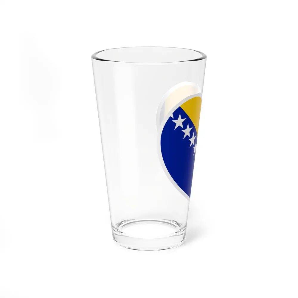 Heart Flag of Bosnia and Herzegovina - Pint Glass 16oz-Go Mug Yourself