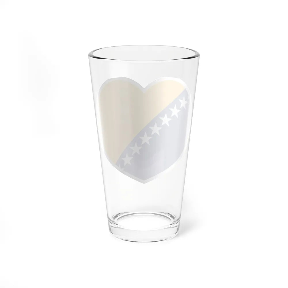 Heart Flag of Bosnia and Herzegovina - Pint Glass 16oz-Go Mug Yourself