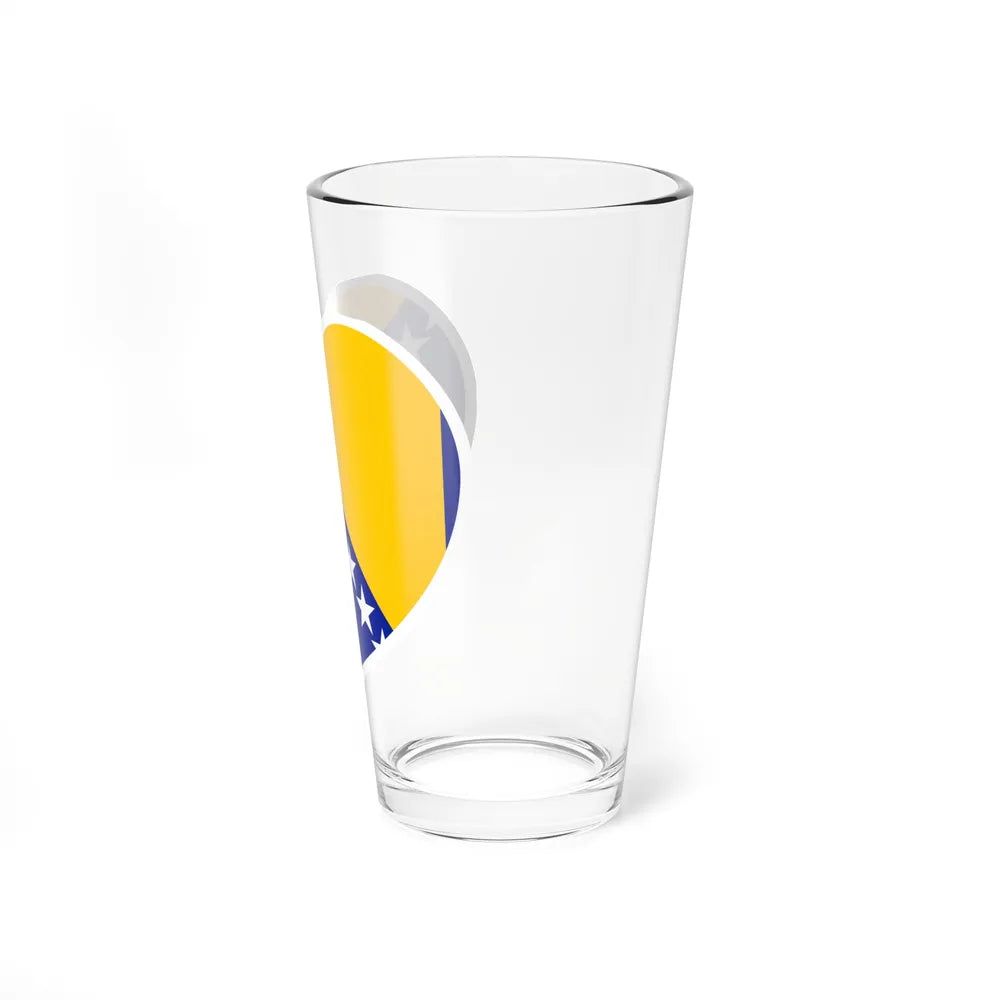 Heart Flag of Bosnia and Herzegovina - Pint Glass 16oz-Go Mug Yourself